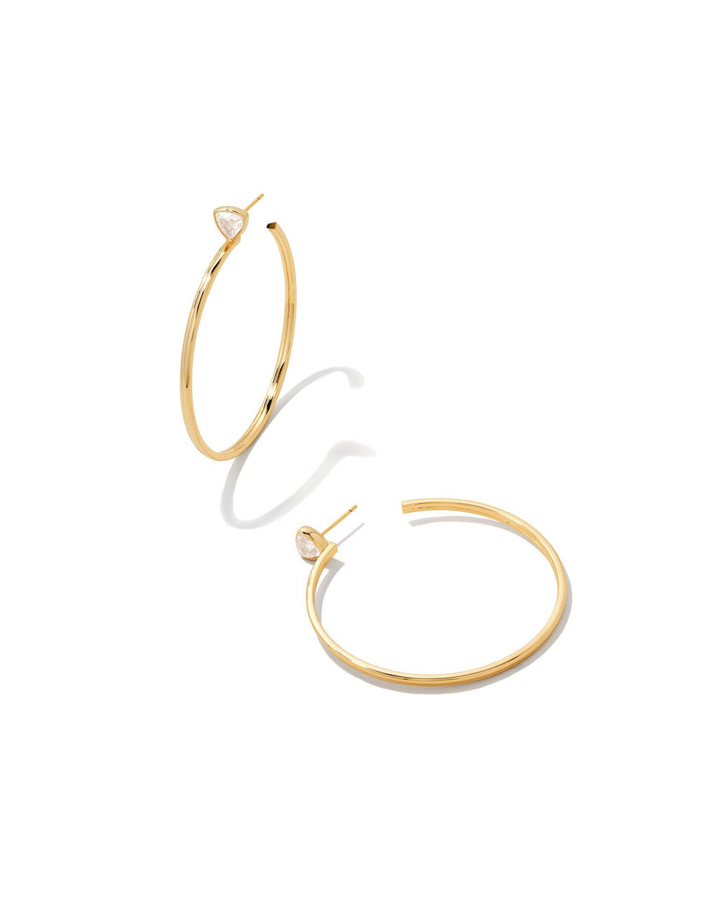 Arden Hoops Earrings in Gold White Crystal