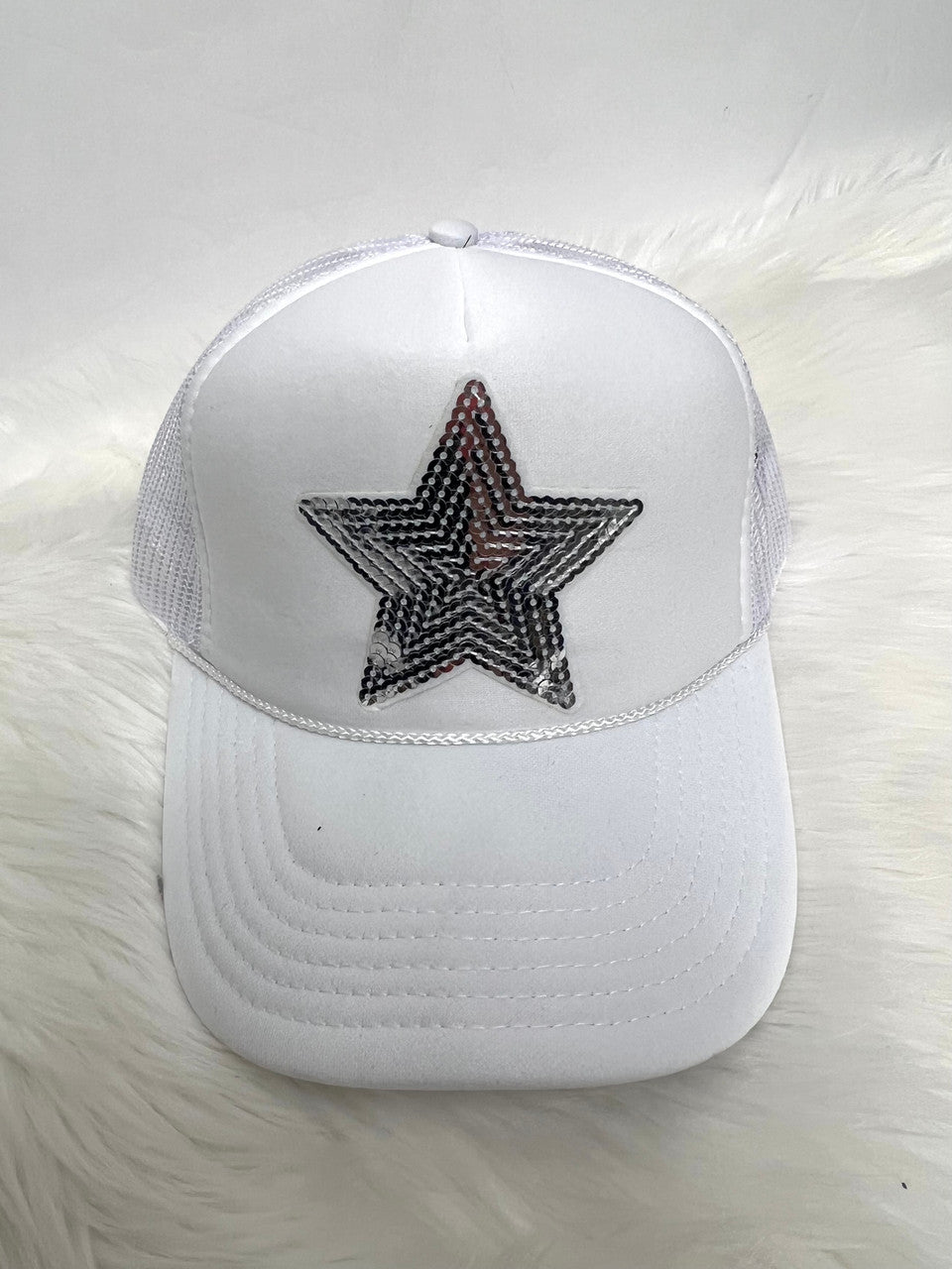 Silver Star White Cap