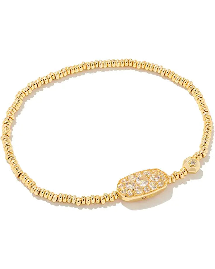 Grayson Crystal Stretch Bracelet Gold White Crystal