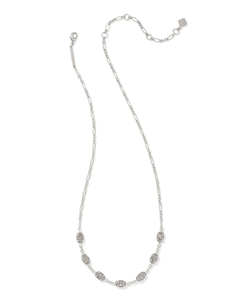 Emilie Silver Strand Necklace In Platinum Drusy