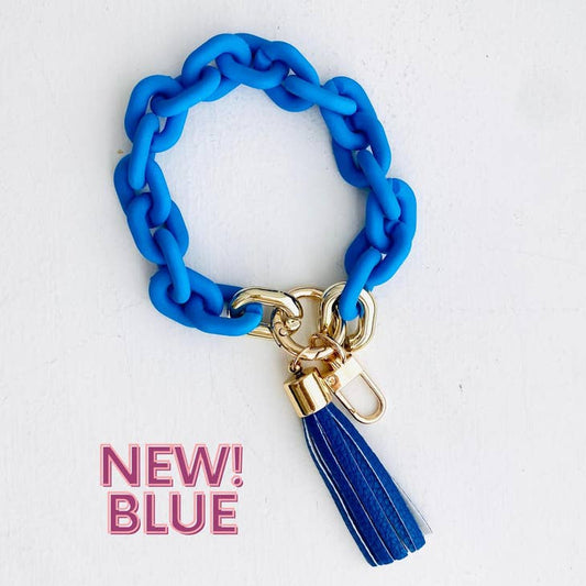 Chain Link Blue Bangle Keychain