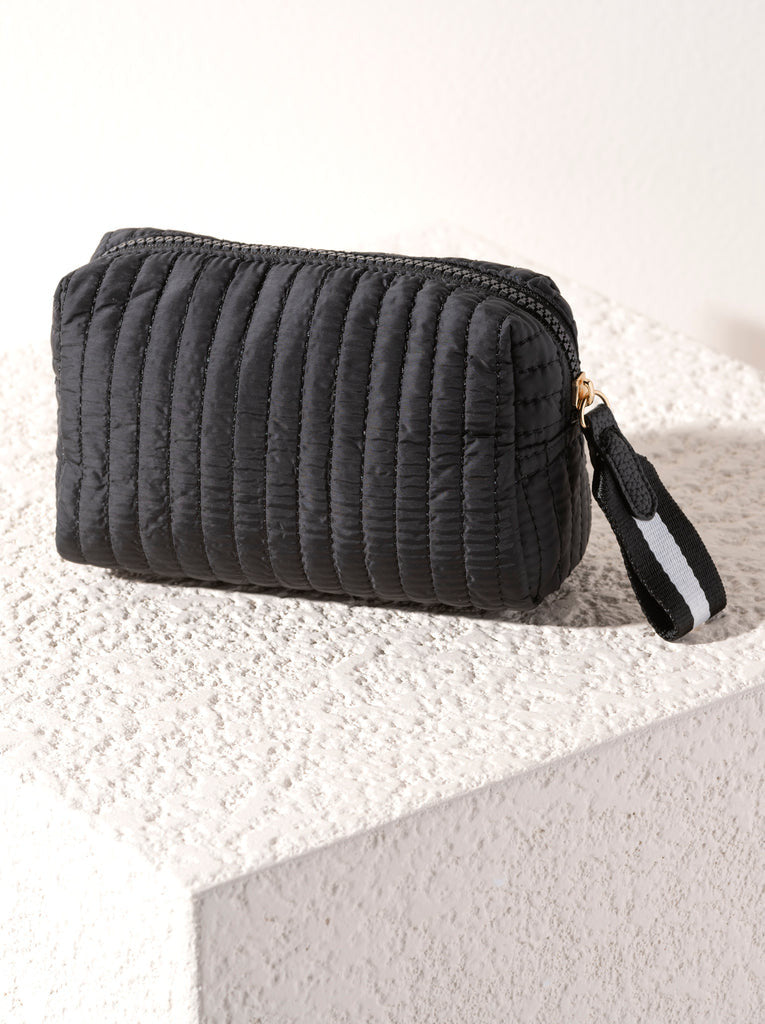 Ezra Small Boxy Black Cosmetic Bag