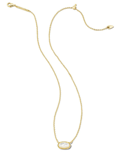 Grayson Short Pendant Necklace in Gold Ivory Mother Of Pearl