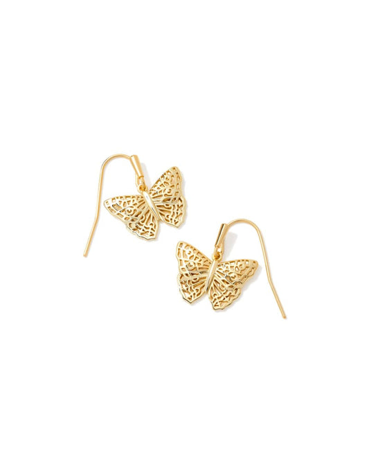 Hadley Butterfly Small Drop Earrings In Gold