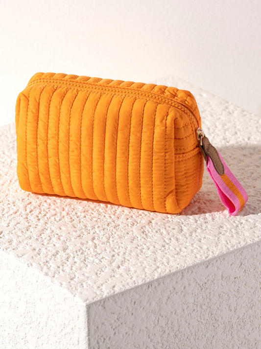 Ezra Small Boxy Orange Cosmetic Bag