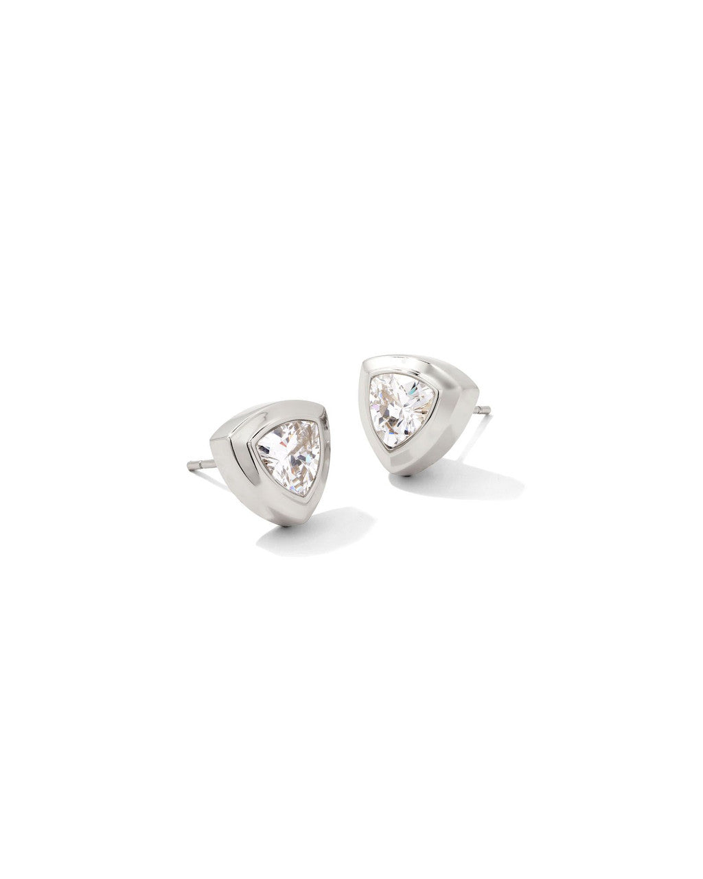 Arden Stud Earrings in Silver White Crystal
