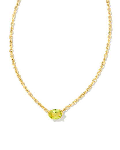 Cailin Gold Pendant Necklace in Green Peridot Crystal