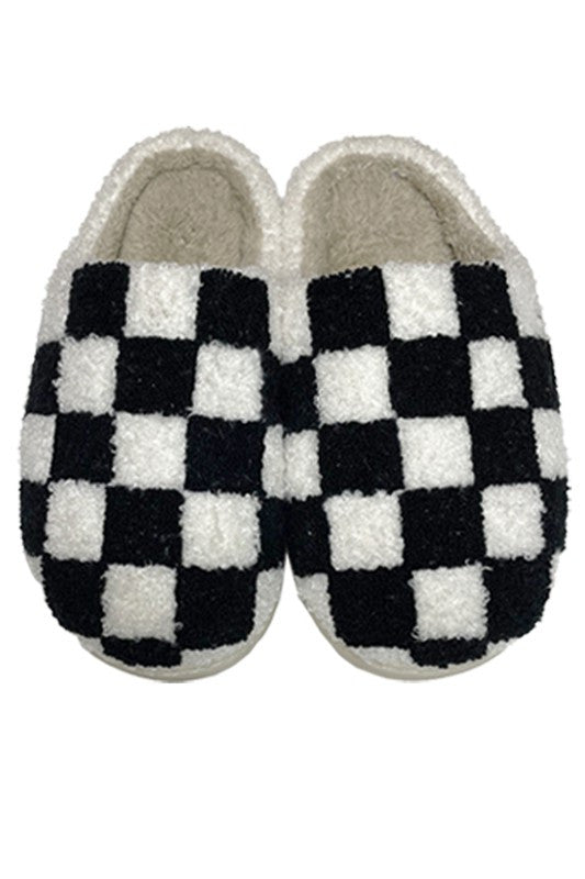 Checkmate Black and White Slippers