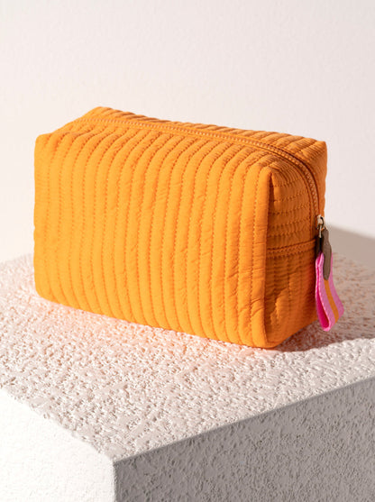 Ezra Large Boxy Orange Cosmetic Bag