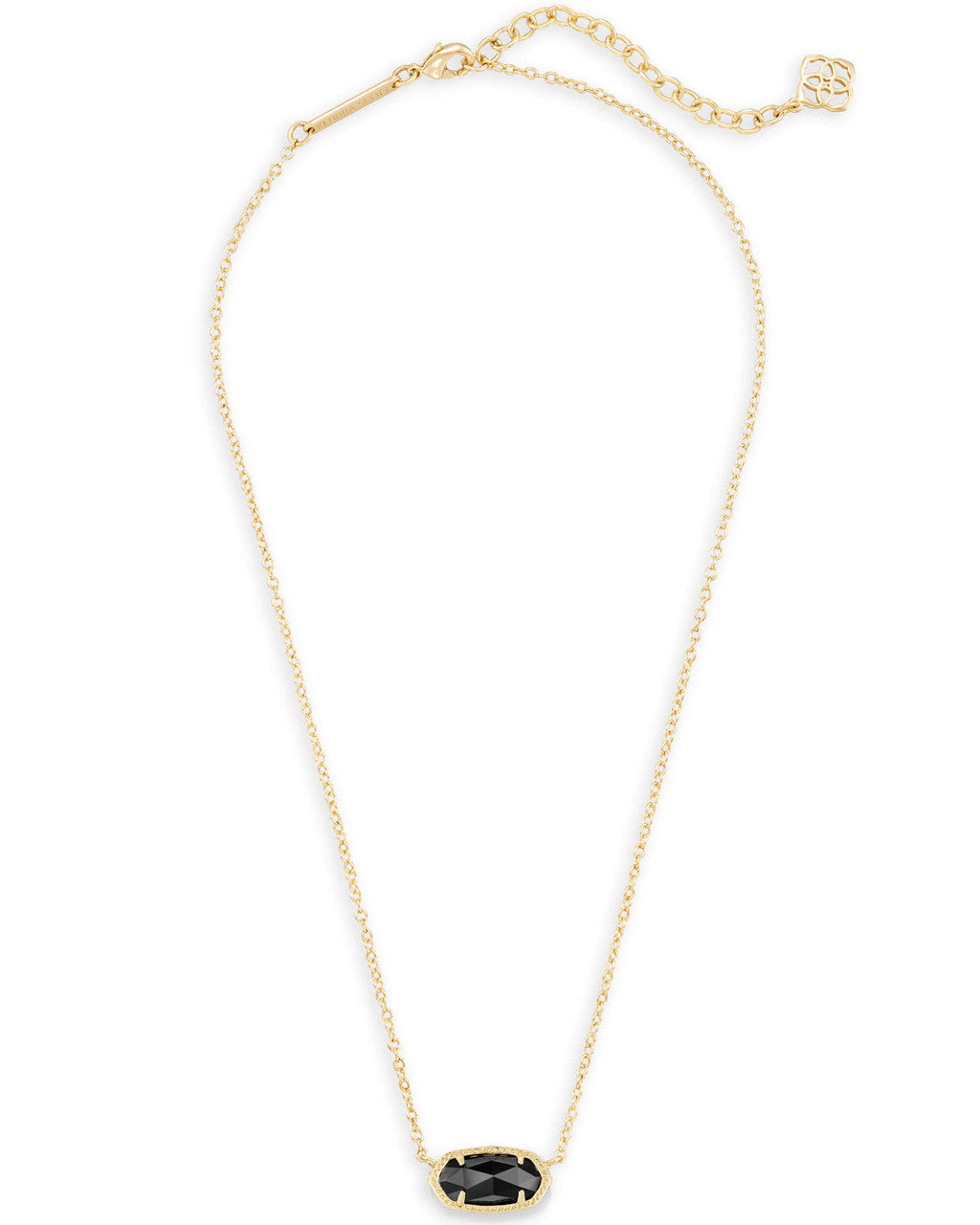 Elisa Gold Pendant Necklace in Black