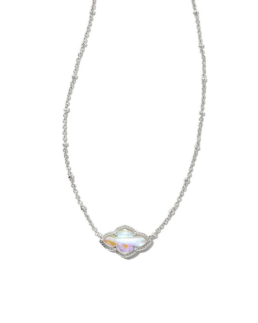 Abbie Silver Pendant Necklace in Iridescent Abalone