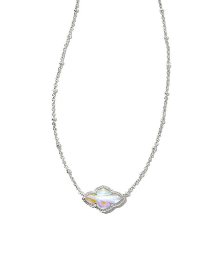 Abbie Silver Pendant Necklace in Iridescent Abalone