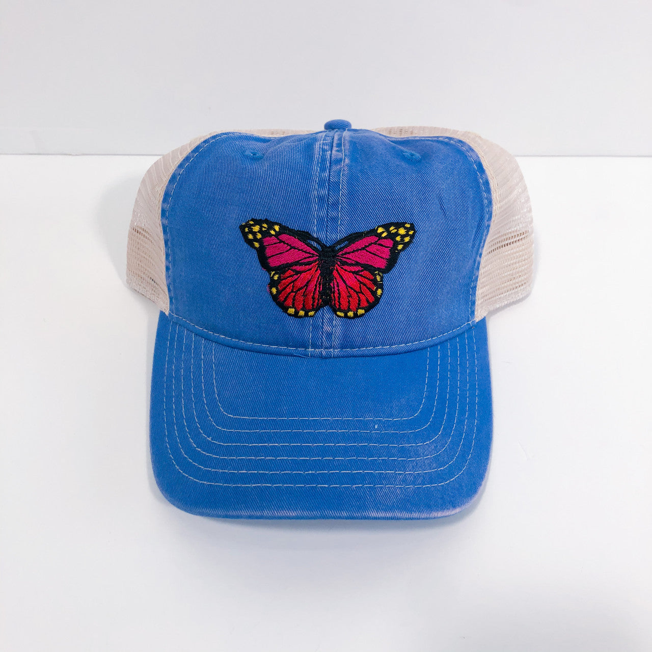 Butterfly Patch Flo Blue Trucker Cap