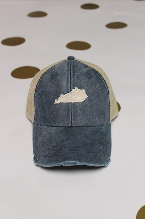 Home Sweet Home Washed Navy Trucker Cap