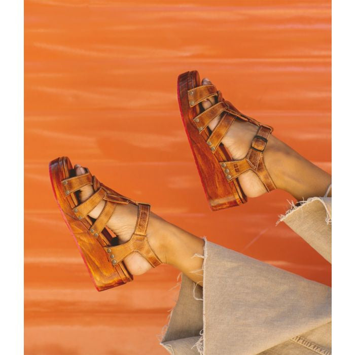 Fabiola Tan Rustic Platform Sandal