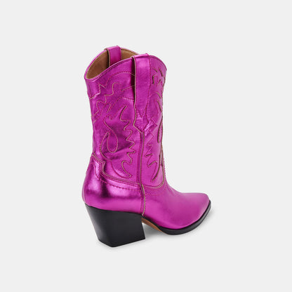 Landen Electric Pink Leather Boots