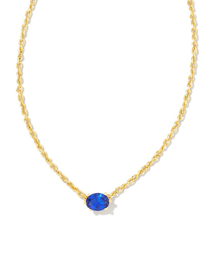 Cailin Gold Pendant Necklace in Blue Crystal