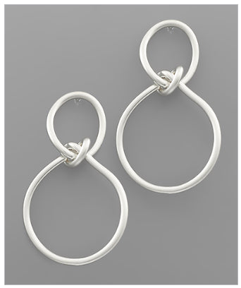 Love Knot Matte Silver Earrings