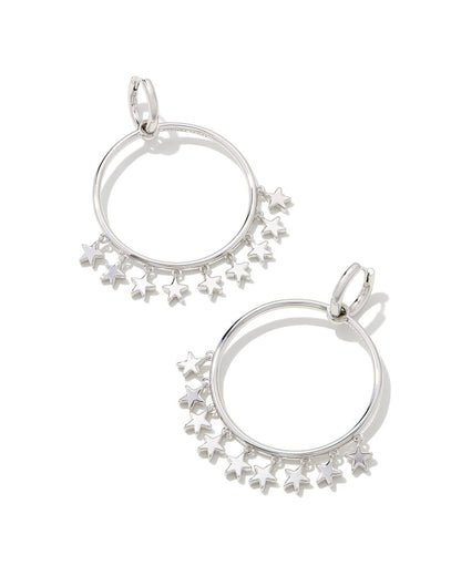 Sloane Star Convertible Open Frame Earrings in Silver