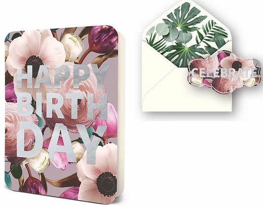 Happy Birthday Blush Floral Card Set