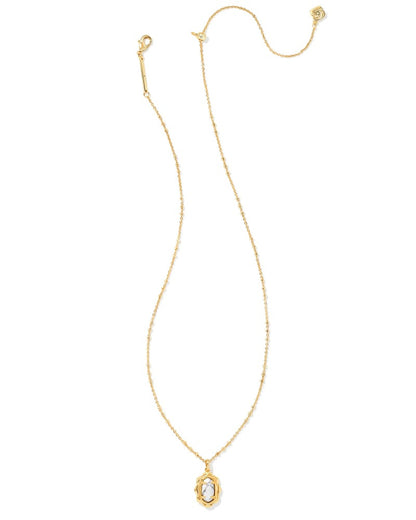 Piper Gold Pendant Necklace in White Howlite