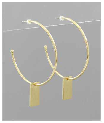 Tag Along Matte Gold Hoops