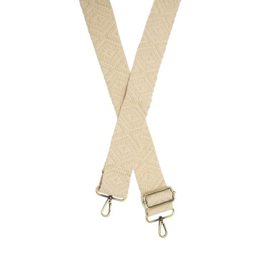 2" Off White Simple GEO Woven Guitar Strap