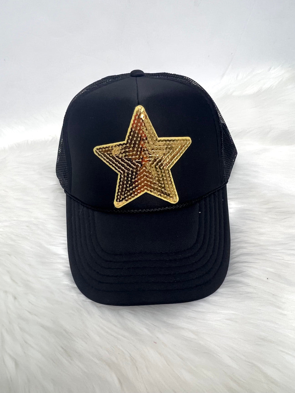 Gold Star Black Cap
