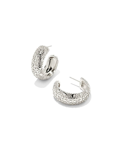 Harper Small Hoop Earrings in Silver – Ribbon Chix