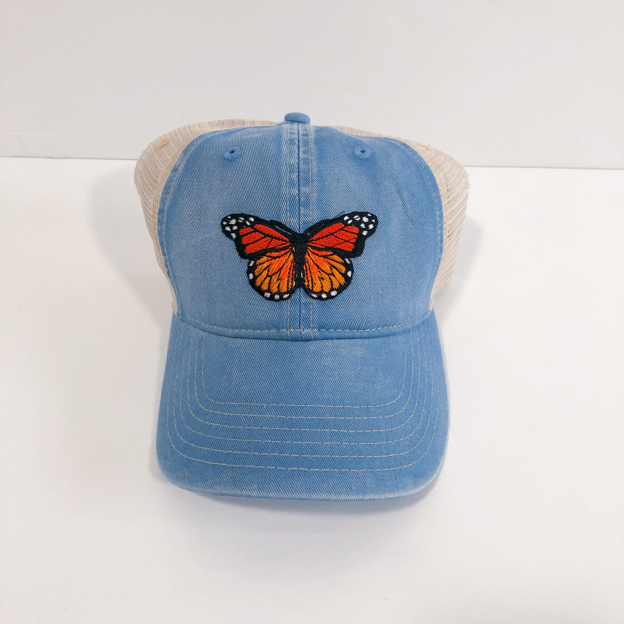 Butterfly Patch Light Blue Trucker Cap