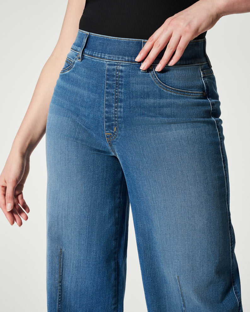 Seamed Front Wide Leg Jeans in Vintage Indigo