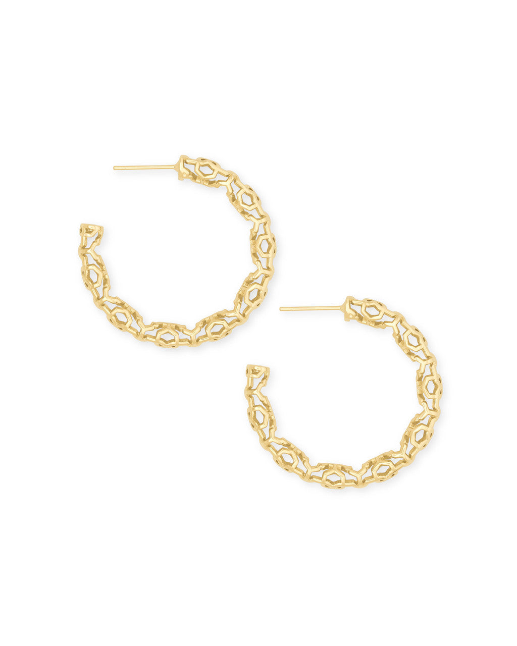 Maggie 1.5" Hoop Earrings In Gold Filigree