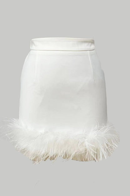 Kinsey Feather White Skirt