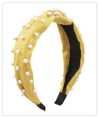 Pearl Stud Mustard Headband