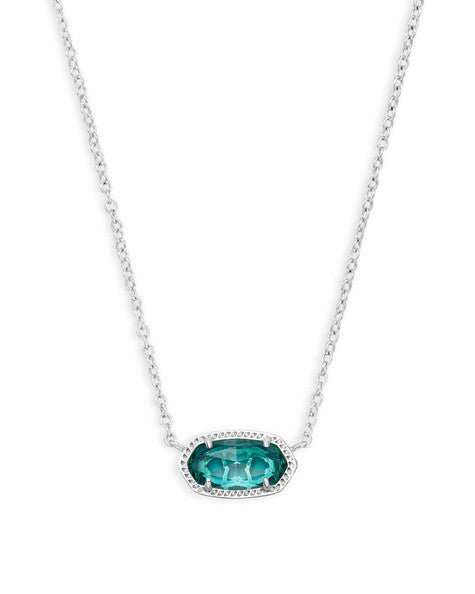 Elisa Silver Pendant Necklace in London Blue