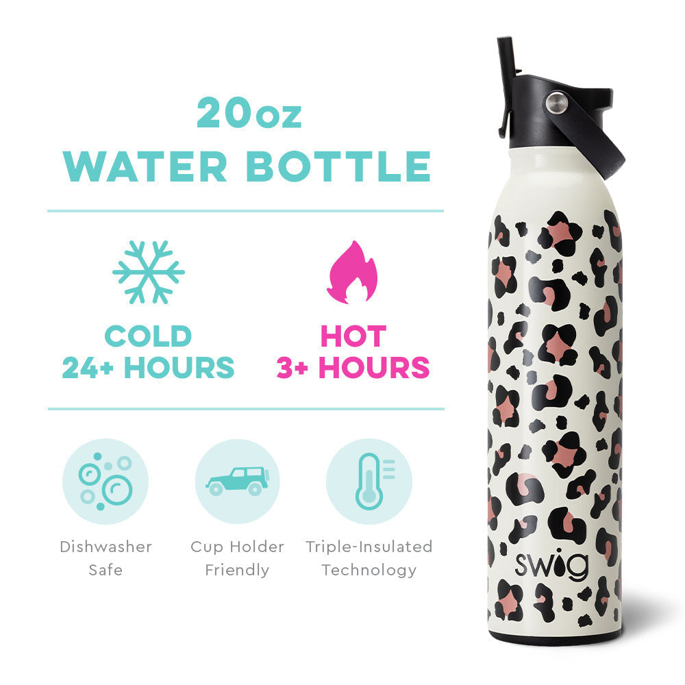Swig Life 20oz Insulated Water Bottle with Straw & Flip + Sip Handle | Leak  Proof, Dishwasher Safe, Cup Holder Friendly, Stainless Steel Water Bottle