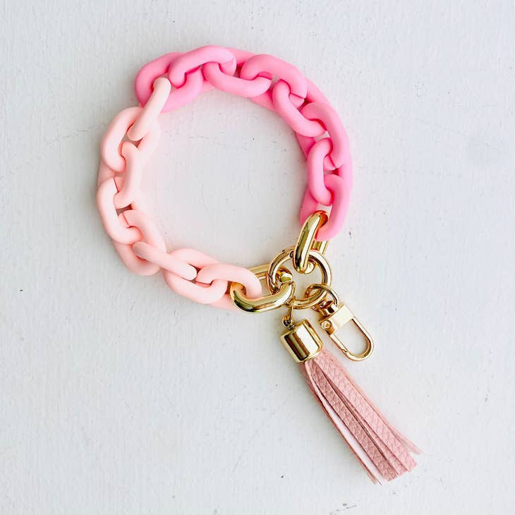 Chain Link Pink Bangle Keychain
