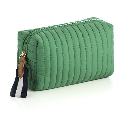 Ezra Small Boxy Green Cosmetic Bag