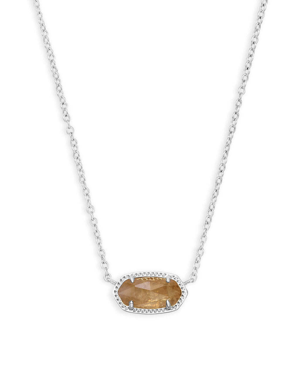 Elisa Silver Pendant Necklace in Orange Citrine