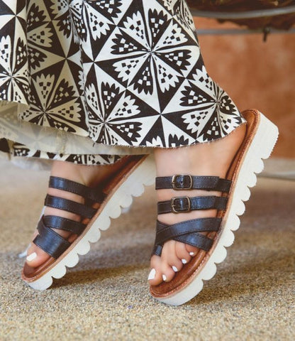 Holland Black Rustic Sandals