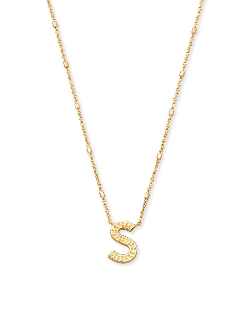 Letter Pendant Necklace In Gold